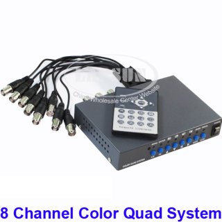 CCTV 8 Channel Digital Color Quad System Video Processor Splitter BNC Switcher