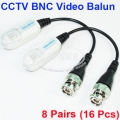 8 Pairs CCTV Passive Video Balun UTP Transivers BNC CAT5 Cable Connectors 206C