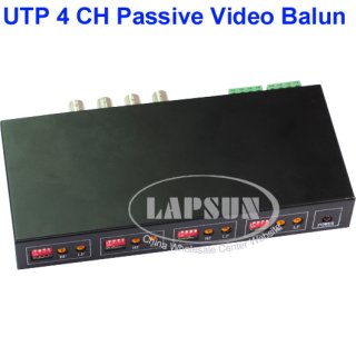 UTP 4 Channel CH Passive Video Balun to CAT5 RJ45 & 4 BNC CCTV Adapter Q104R