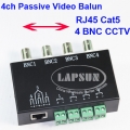 UTP 4 Channel CH Passive Video Balun to CAT5 RJ45 & 4 BNC CCTV Adapter Q-204