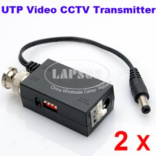 2x 1 Channel Passive Active Video Balun Transmitter BNC UTP F CCTV Camera 1001T