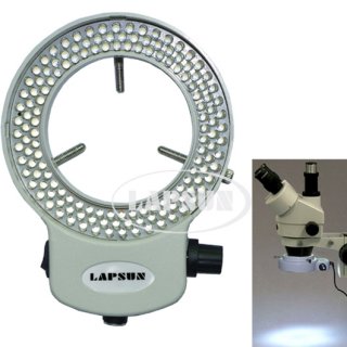144 LED Stereo Microscope Ring Light Illuminator Adjustable Lamp White + Adapter