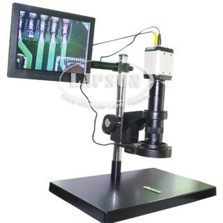 2MP Microscope USB VGA AV Industrial Camera +180X C-mount Lens +8" LCD +Stand