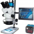 3.5X-90X Simul-focal Trinocular Microscope Set 1080P HDMI USB Camera IPS Monitor