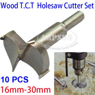 10pc 16-30mm TCT Wood Boring Hole Saw Drill Bit Cutter Auger Set Kit Carbide Tip