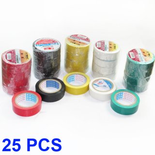 25PCS Professional PVC Electrical Insulating Fireproof Tape Colors 10M x 16MM