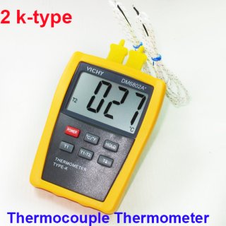 Digital thermometer with Probe Temperature Industry K Type Dual Sensor DM6802A