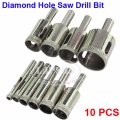 10 PCS Set Diamond Coated Drill Bits Hole Saw Glass Granite Cutter Bits 6mm 30mm