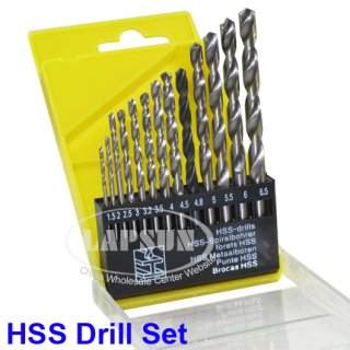 13pcs HSS High Speed Bit Steel Drill Set 1.5mm - 6.5mm For Metal Wood Plastic