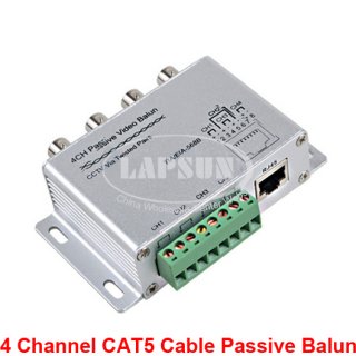 4 Channel CAT5 Cable Passive Balun Video Transceiver CCTV Camera DVR BNC RJ45