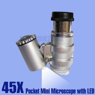 45X Hand Illuminated Light Microscope Magnifier