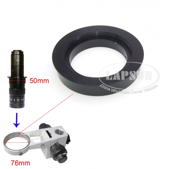 Lapsun Stereo Microscope Holder Adapter Ring 76mm to 50mm for C-Mount Lens