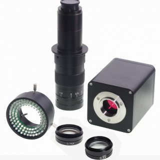 IMX385 V2 60FPS HDMI Industry Camera Microscope 0.5X 0.75X Barlow Lens 96 LED Ring Light