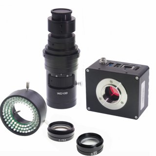 2023 4K IMX334 V3 60FPS HDMI USB LAN Industry Microscope Camera with 0.75X Barlow Lens
