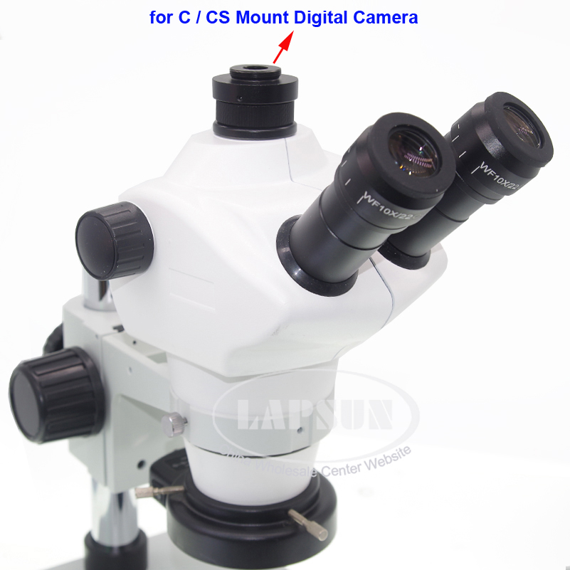 Simul focal 8X - 50X Track Stand Stereo Zoom Parfocal Trinocular Microscope LED