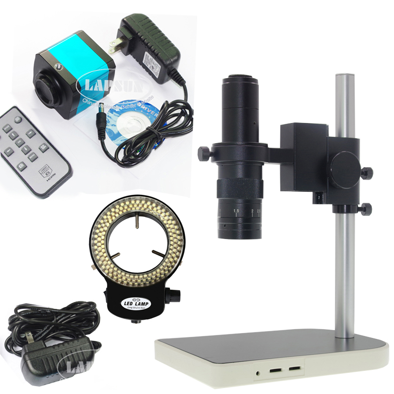 14.0MP HD Industrial Lab Microscope CameraHDMI USB Output , TF Card Video Recorder + 10-180X Zoom C-mount Lens