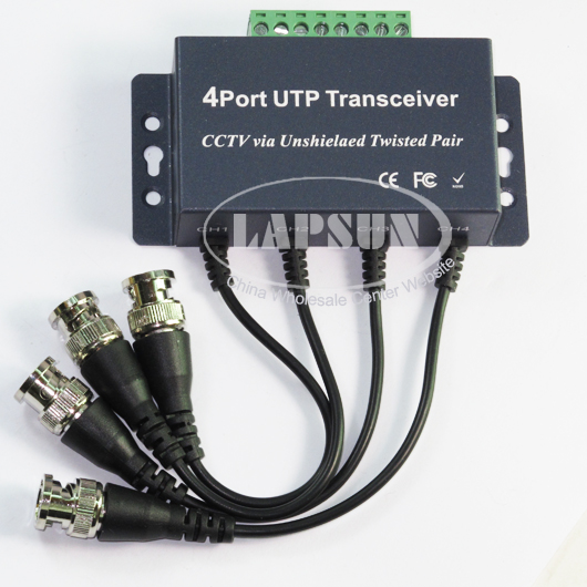 UTP 4 Channel CH Passive Video Balun Transceiver BNC CCTV Adapter Via Twisted