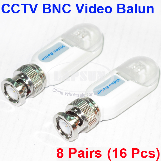8 Pairs CCTV Passive Video Balun UTP Transivers BNC CAT5 Cable Connectors 206A