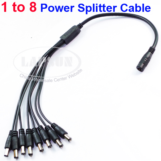 2pc DC 1 Female to 8 Male Power Splitter Cable Cord Adapter F CCTV Camera DVR