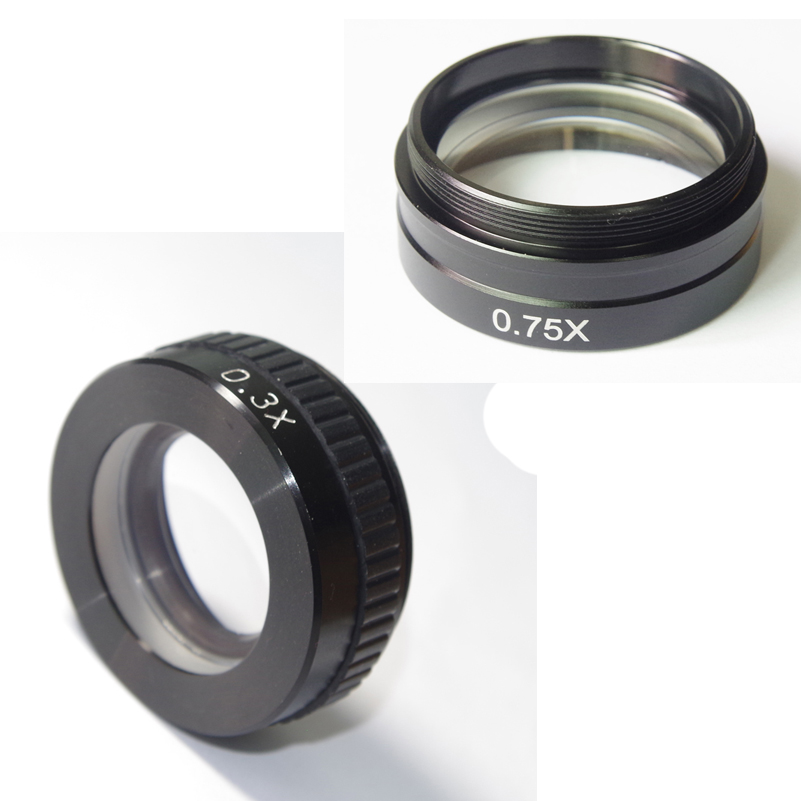 0.5X & 2.0X Objective Auxiliary Barlow Lens for Industry Microscope C-Mount Lens