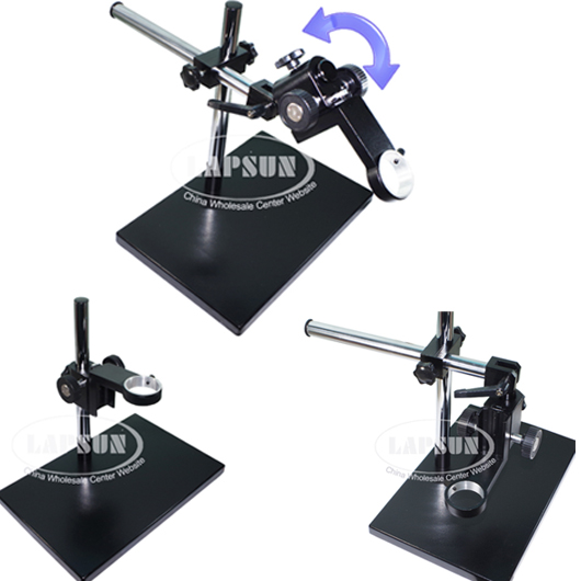 Dual-arm Metal Boom Stereo Table Stand + 180X C-MOUNT Lens for Microscope Camera
