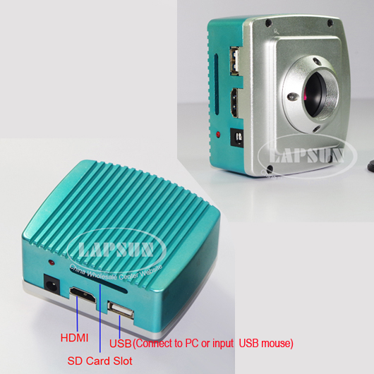 180X 1080P HDMI Full HD USB C-mount Lens Microscope Camera SD Video Recorder