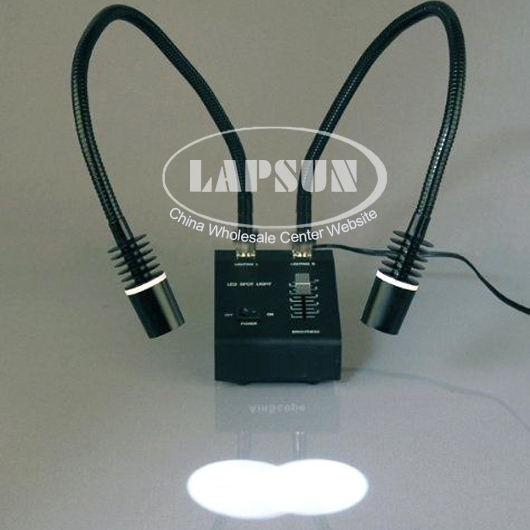 6W Dual LED Gooseneck Flexible Light Illuminator Stereo Microscope Lamp Source