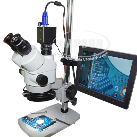 3.5-90X Trinocular Zoom Stereo Microscope + 2.0MP VGA Eyepiece Camera + 8