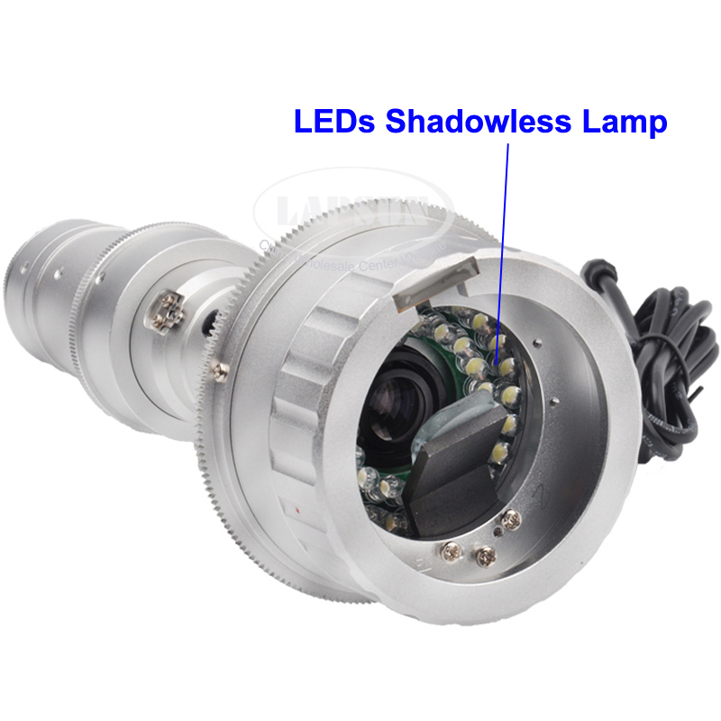 3D Stereo 10 - 180X C-MOUNT Lens w LED Light for Digital Industrial Microscope Camera