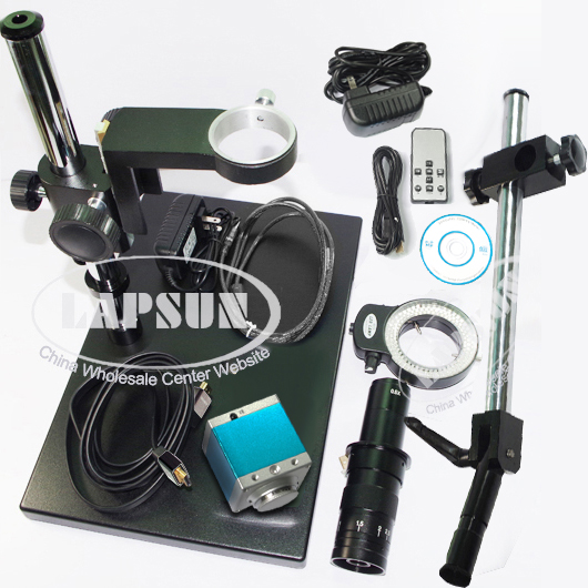 180X HDMI Industrial C-mount LENS Digital Microscope Camera CCD with Dual Arm System Stand