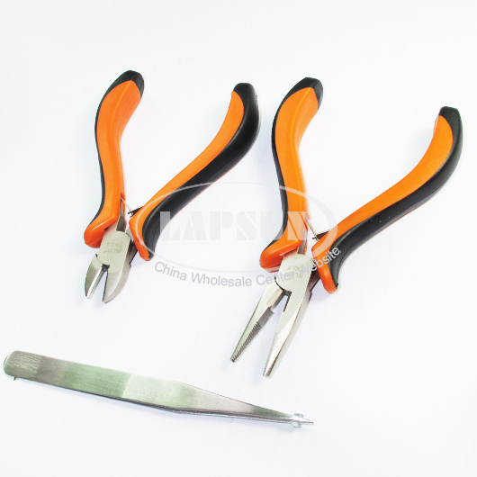 8in1 Long Nose Pliers Wire Cutter Tweezers Cross Slotted Screw Driver Tools Set