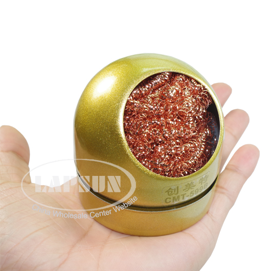 Soldering Solder Iron Tip Cleaner Clean Copper Wire Sponge Set Ball Metal Box