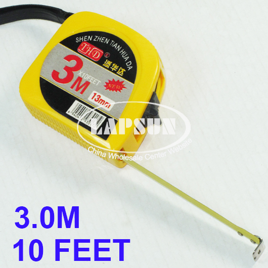 Ruler Pocket Retractable Tape Measure 3.0M Meter 10' Feet 1" cm mm W Belts Clip