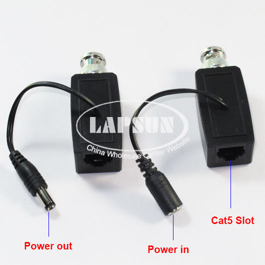 Passive Video Power UTP BNC Balun Transceiver CAT5 Connector F CCTV Camera HC101