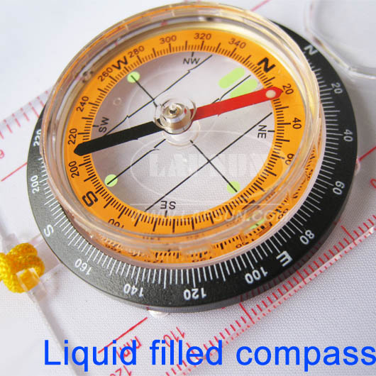 Outdoor Sport Liquid Filled Travel Reading Map Compass