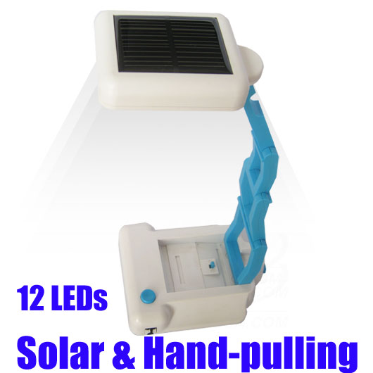 12 LED Foldable Solar & Hand-puling Reading Lamp